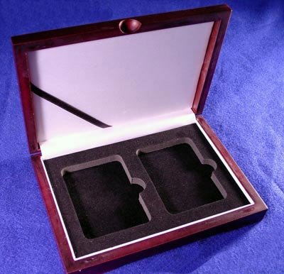 Caja de Madera para 2 Soportes Universales de Monedas miniatura 1