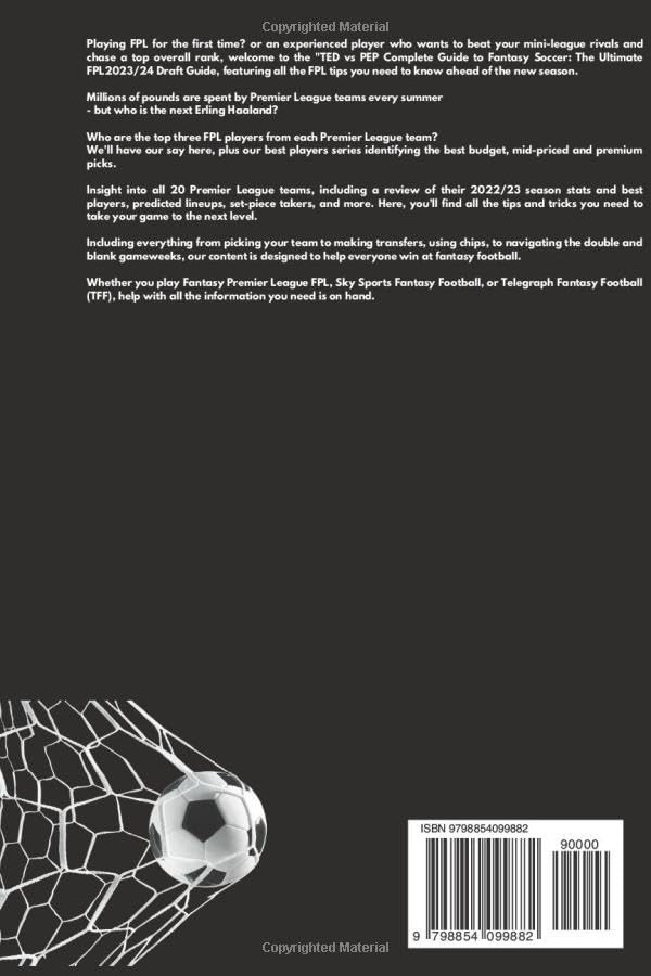 Miniatura 2 de TED vs PEP Complete Guide to Fantasy Soccer The Ultimate FPL 202324 Draft Guide Top 100 Rankings + Must Have Players & Sleepers You Need To Own in