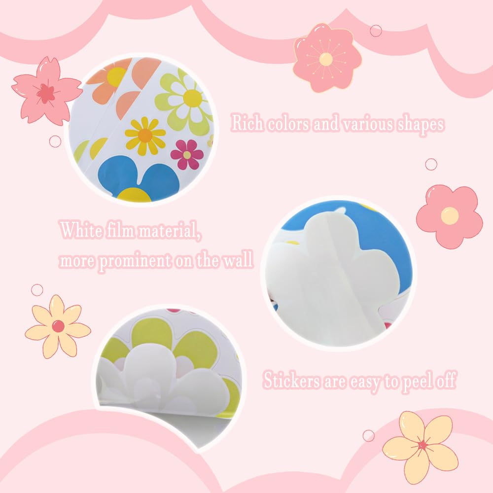 MSLSOZ 88 Pcs Floral Wall Stickers, White Film Material, Non-Transparent on Walls, Flowers in Various Sizes & Shapes - Image 4