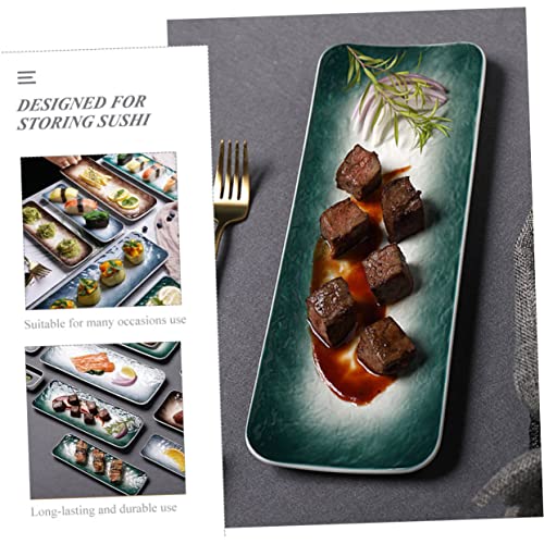 Juego de 2 bandejas de cerámica para sushi miniatura 7