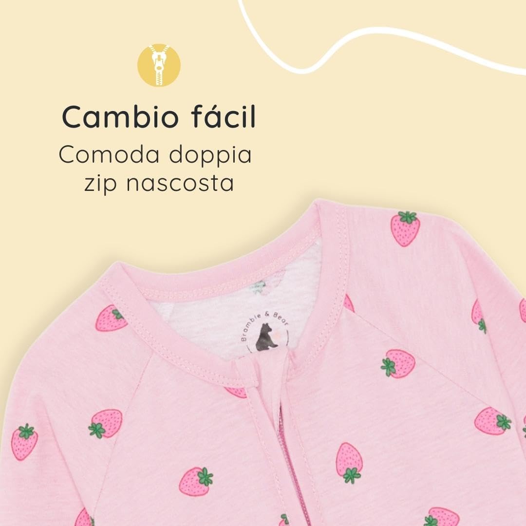 Bramble & Bear Pijama Bebé Niño y Niña (Packs de 2) - Algodón Orgánico. Pijamas Enteros para Bebés Supersuaves