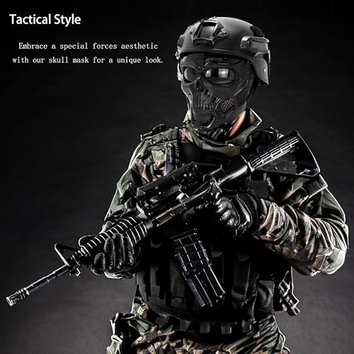 image for crossbody Airsoft Skull Full Face Tactical Masks with PC Lens Eye Prot