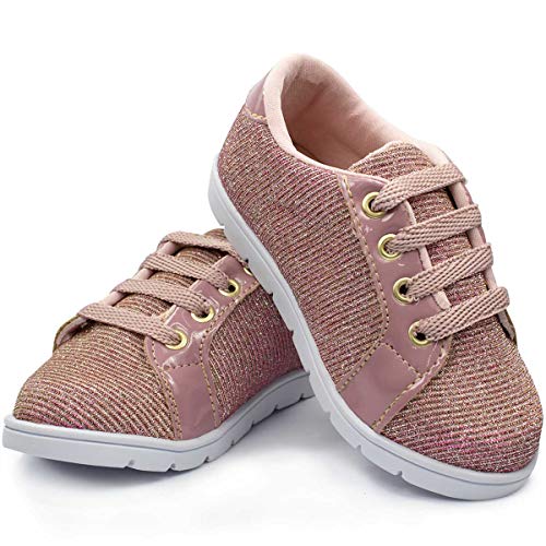 Tênis Infantil Menina Gliter 24 (21, Rosa)