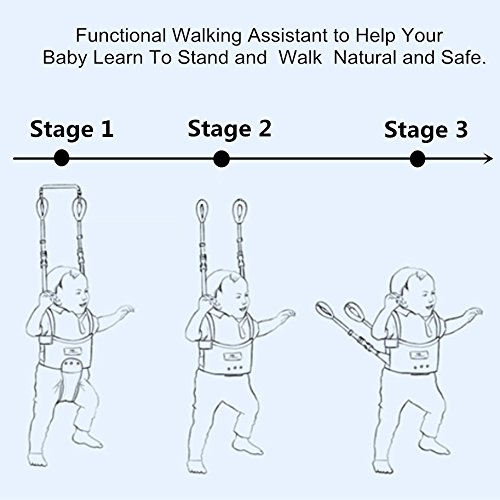 Baby Walker Toddler Walking Assistant, Autbye Stand and Walking Learning Helper for Kids, 4 in 1 Functional Safety Walking Harness Walker for Baby 7-24 Months (Pink)
