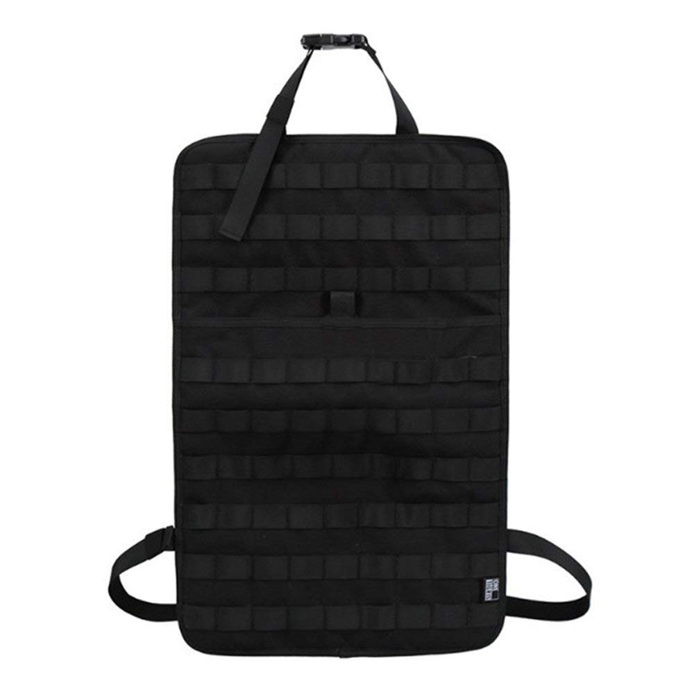 Huenco D057s-Bk Tactical Molle Vehicle Front Seat Storage Car Seat Back Organizer Seat Cover Protector