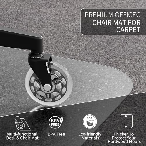 Wasjoye 01 Office Chair Mat For Carpet, 36 Inch Round Clear Home Carpet Chair Mat Protector Cover thumb #5