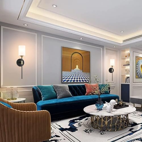 Image of SINOMAN Wall Light for Living Room Modern /Wall Lamps for Bedroom /for Living Room /Wall Lights for Home Decoration /Bedside Wall lamp (Black Gold, with Bulb)