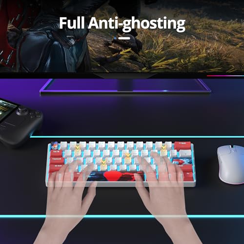 Image of 60 Percent Gaming Keyboard 61 Keys Wired Mechanical Keyboard Ultra Compact Key Board Red Switch LED Backlit for Windows Laptop Gamer(61Hongbai)