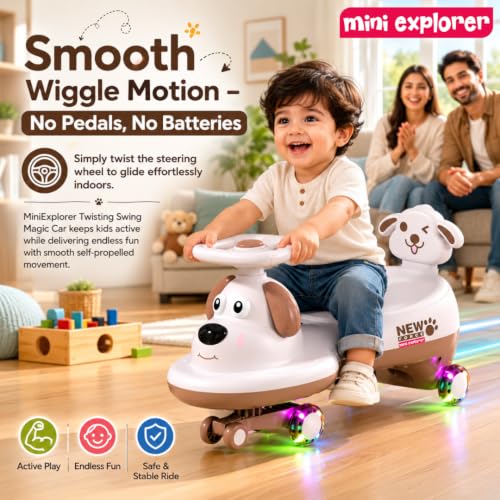 Image of MiniExplorer Twisting Swing Magic Car for Kids, Boys & Girls Age 1-5, Pink