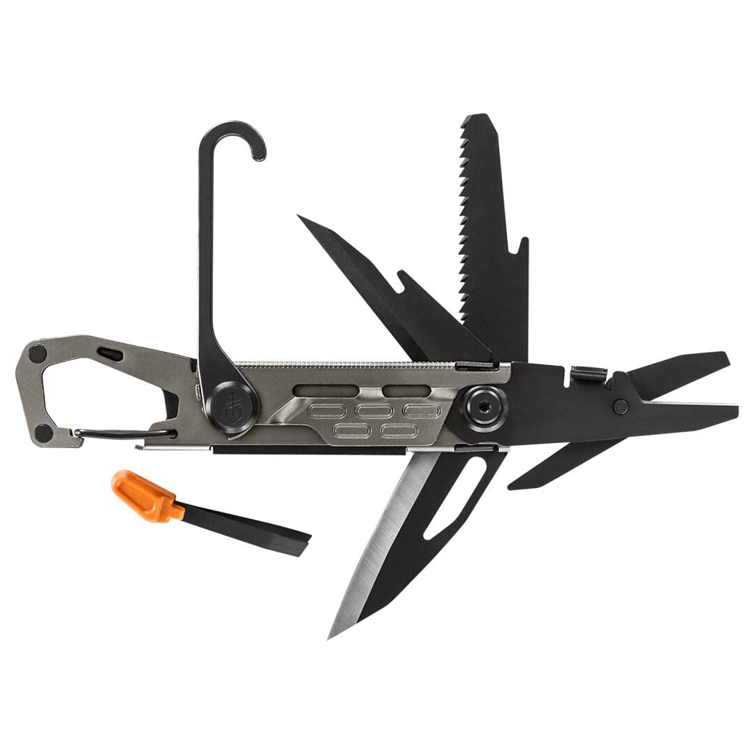 Gerber Narzędzie wielofunkcyjne z 11 funkcjami, Stakeout, z blokadą Frame-Lock i karabińczykiem, srebrne, 30-001743