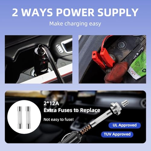 Image of Electric Car Jack kit 5 Ton 12V Electric Floor Jack Lift for Vehicle, Electric Hydraulic Jack Auto Repair Tool Set with Built-in Inflator and Impact Wrench for SUV Sedan Truck Tire Change