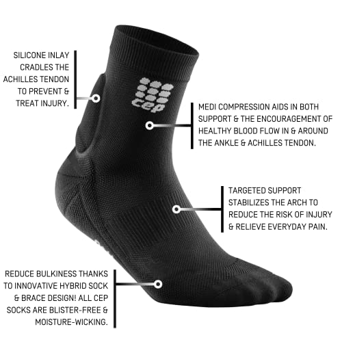 CEP Men's Mid Support Compression Achilles Support Short Socks | Injury and Recovery Muscle Stabilization4