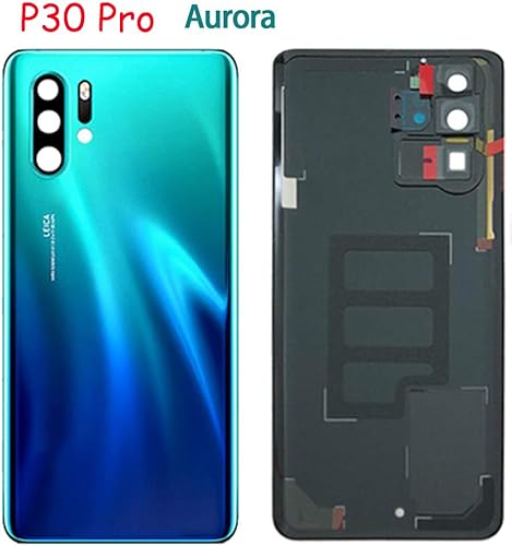 Soliocial Copribatteria Vetro Posteriore Coperchio Batteria Lens Fotocamera per Huawei P30 PRO VOG-L04 6 47  Aurora Blue