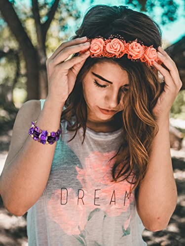 Long tiantian Purple Bracelet Purple Dresses Outfits for Women Boho Leather Bracelets Stack Crystal Stone Bracelet Halloween Jewelry Christmas Stocking Stuffers2