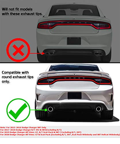 IKON MOTORSPORTS, Rear Bumper Lip Diffuser Compatible With 2015-2020 Dodge Charger SRT, Factory Style Carbon Fiber Print Splitter Spoiler Diffuser Bodykit, 2016 2017 2018 - Thumbnail 3