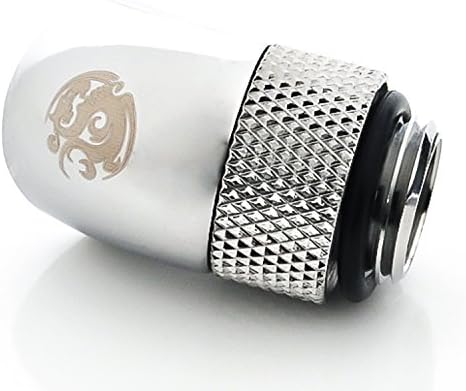 Bitspower G1/4" Male to Female Extender Fitting, 45 Degree Rotary, Silver Shining, 4-Pack