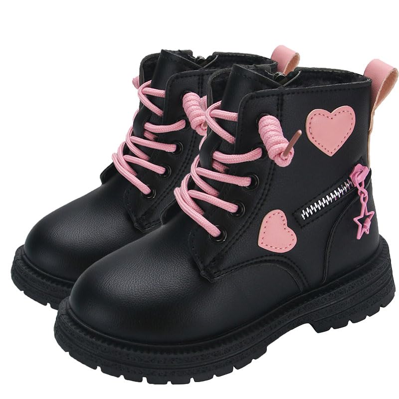 Cute Plus Fleece Boots With Zipper For Girls, Comfortable Non Slip Boots For Indoor Outdoor Travel, Winter snow boot