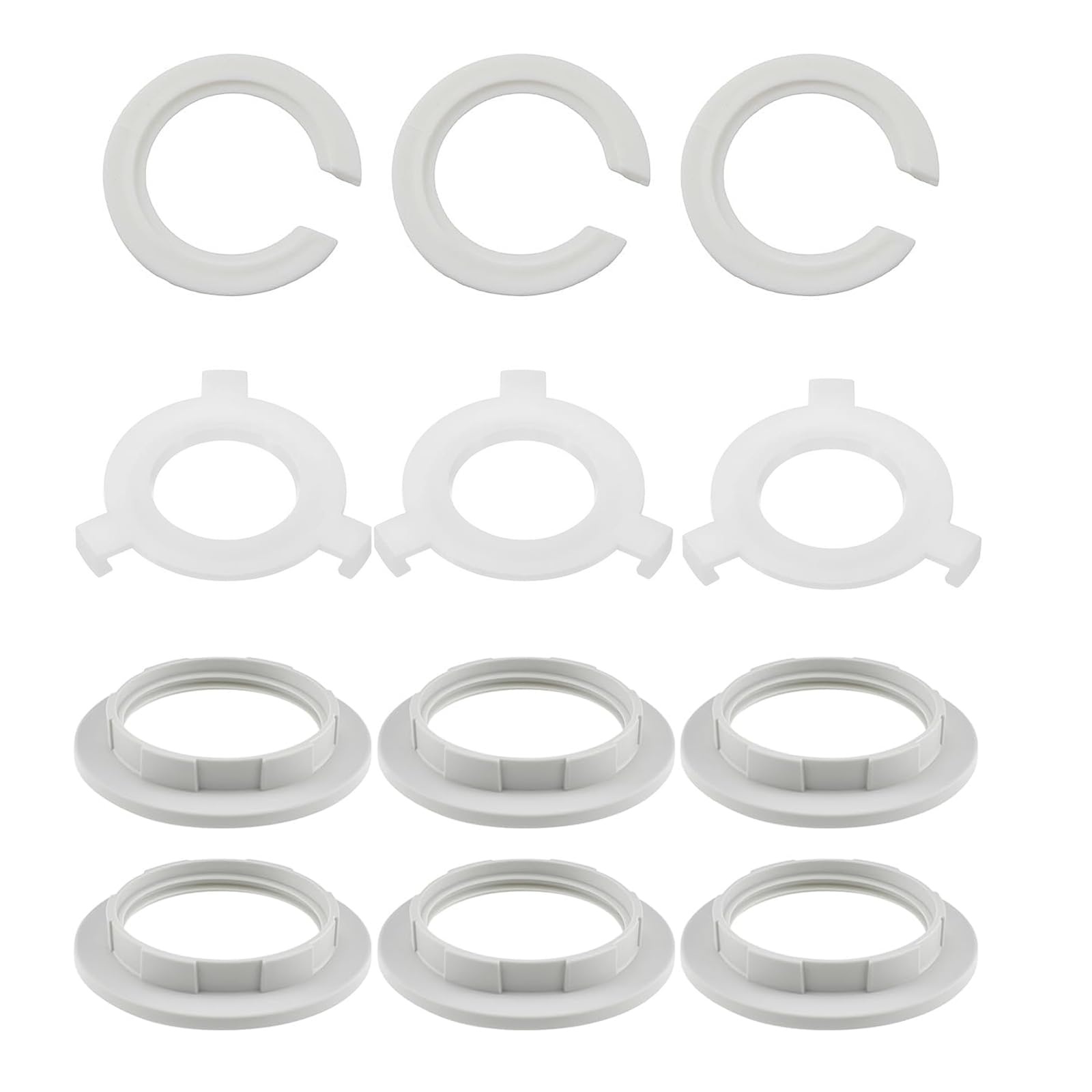 12 Pcs E27 to E14 Lampshade Reducer Ring, E14 Lamp Shade Reducer Rings for Lampshade Adaptor Socket Replacement Fittings