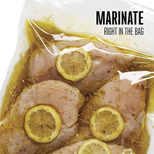 Image of Weston 11 inch x 16 inch Gallon Vacuum Sealer Bags For Meal Prep & Sous Vide | 2 Ply 3mm Thick | Compatible With NutriFresh & FoodSaver | BPA Free | 100 Count | Clear