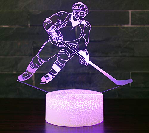 Wmh Hockey Night Light With 7 Colors Changing- Led 3D Optical Illusion Lamp For Kids Room Decor And Hockey Fans (Hockey) #TOP4