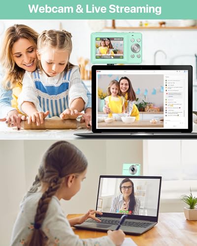 Image of Digital Camera 1080P Camera 44MP Camera Portable Compact Camera with 2.4 Inch LCD Screen, 16x Digital Zoom, 32G Micro Memory Card, 1 Battery for Children, Teenagers, Students, Beginners, Green