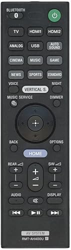 Nuevo RMT-AH400U RMTAH400U Control remoto de repuesto aplicable para sistema de barra de sonido Sony y receptor de audio y video Sony SAWZF9 SA-WZF9