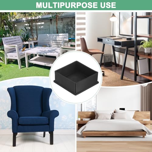 Image of M METERXITY 4-Pack Square Chair Leg Caps, 3 inch (75mm) PVC Chair Leg Floor Protectors for Chairs /Table /Bed, Furniture Feet Covers Cups Non-Slip End Tips