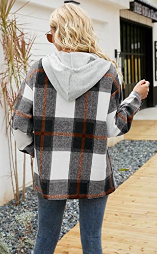 Image of YOCUR Womens Button Down Plaid Casual Lapel Long Sleeve Flannel Overshirts