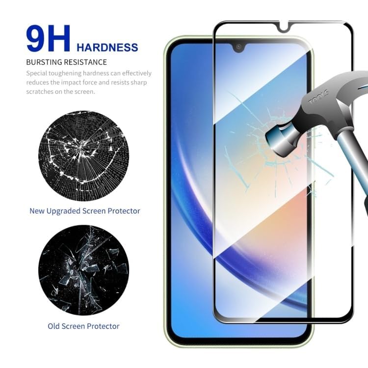 Image of Gorilla Extra Strong Premium HD+ Tempered Guard Glass for Samsung Galaxy M15 Edge to Edge Full Coverage Fingerprint and Oil Resistant with Easy Installation Kit