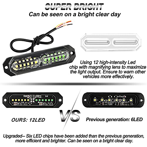 Mini calandre feux d'avertissement d'urgence 12 LED pour véhicule - 2