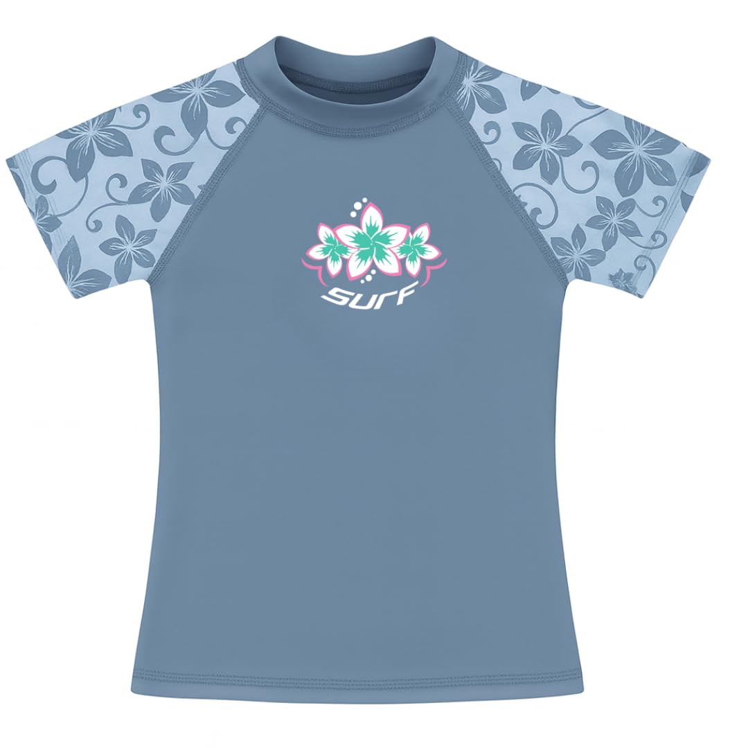 Kidz Swimmers Girls Faded Denim Uv Sun Protection Rash Vest Upf 50+ (9-10 Years)