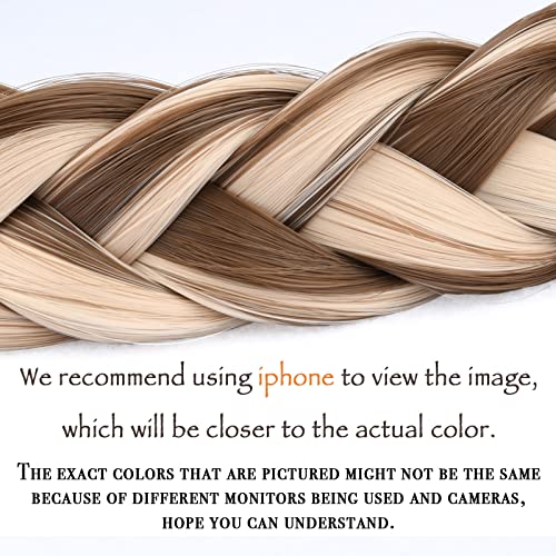 Gledola 2 Strands Fishtail Plaited Braids Headband Braided Synthetic Hair Elastic Stretch, Hair Accessory for Bride Women - Image 2
