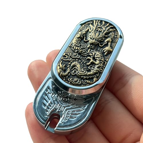 絶妙な中国のドラゴンフィジェットスライダー EDC クールな 3D ドラゴン彫刻フィジェットおもちゃ ストレス解消リラクゼーションおもちゃ ADHD ツール クールなガジェット 暇つぶし Fidget Toys