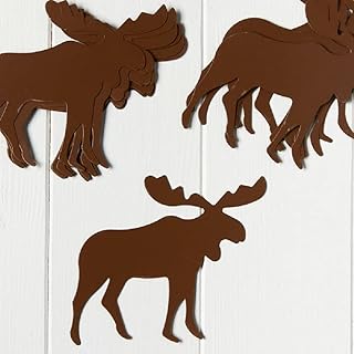Factory Direct Craft Group of 12 Rustic Painted Tin Moose Cutouts for Crafting and Embellishing - 4
