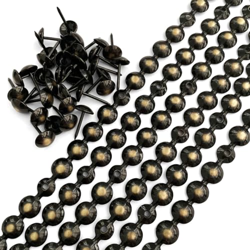 Let’s Decorate 5 Meter Polster-Reißzwecken, bronzefarben, dekorative Nagelstreifen, Sofa-Zierleisten, für Innenbereich, Garten, Stuhl, lose Reißzwecken, aufeinander abgestimmt (9,5 mm Bronze)