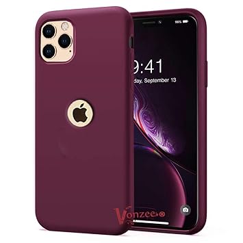 Vonzee Back Covers For Iphone 11 Pro Max Liquid Silicone Phone Cover Wireless Charging Support Candy Case For Iphone 11 Pro Max Cases Romance Series Wine Red Hole Cut Amazon In Electronics