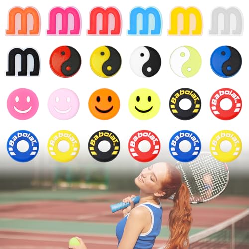 Pilikoll 24 Piezas Amortiguador Raqueta Tenis Antivibradores Tenis Silicona Amortiguador para Cuerdas de Tenis Amortiguador de Raqueta de Tenis Amortiguador de Silicona de Tenis para Jugadores de Teni