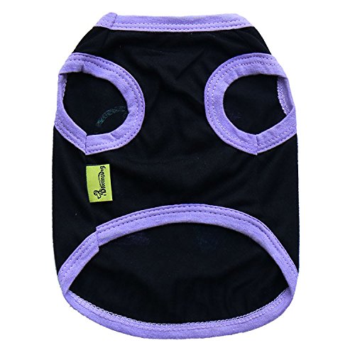 Mummumi® Small Dog T-Shirt, Puppy Summer Clothes Tiny Dog Sleeveless Love Printed T-Shirt Cotton Cat Breathable Vest (L, Black)