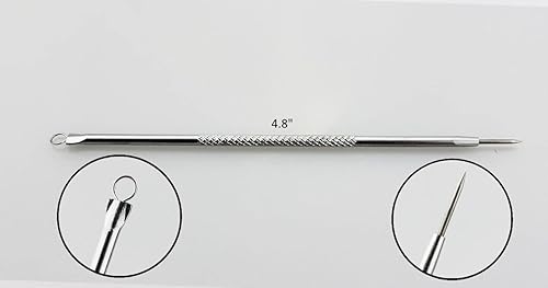 Miniatura 6 de Juego de herramientas para eliminar puntos negros, 6 piezas de extractores profesionales de acero inoxidable quirúrgico para manchas faciales y