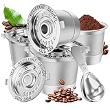 4 Pack Reusable K Cups Coffee Pods for Keurig 1.0: Stainless Steel Refillable K Cups - Reusable Coffee Filters for Keurig Coffee Machine, BPA-Free, SUS 304‌, Scoop, Heat Resistant Handles