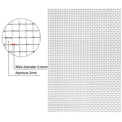 Grillage métallique tissé acier inoxydable dur écran maille argent 2mm - 5