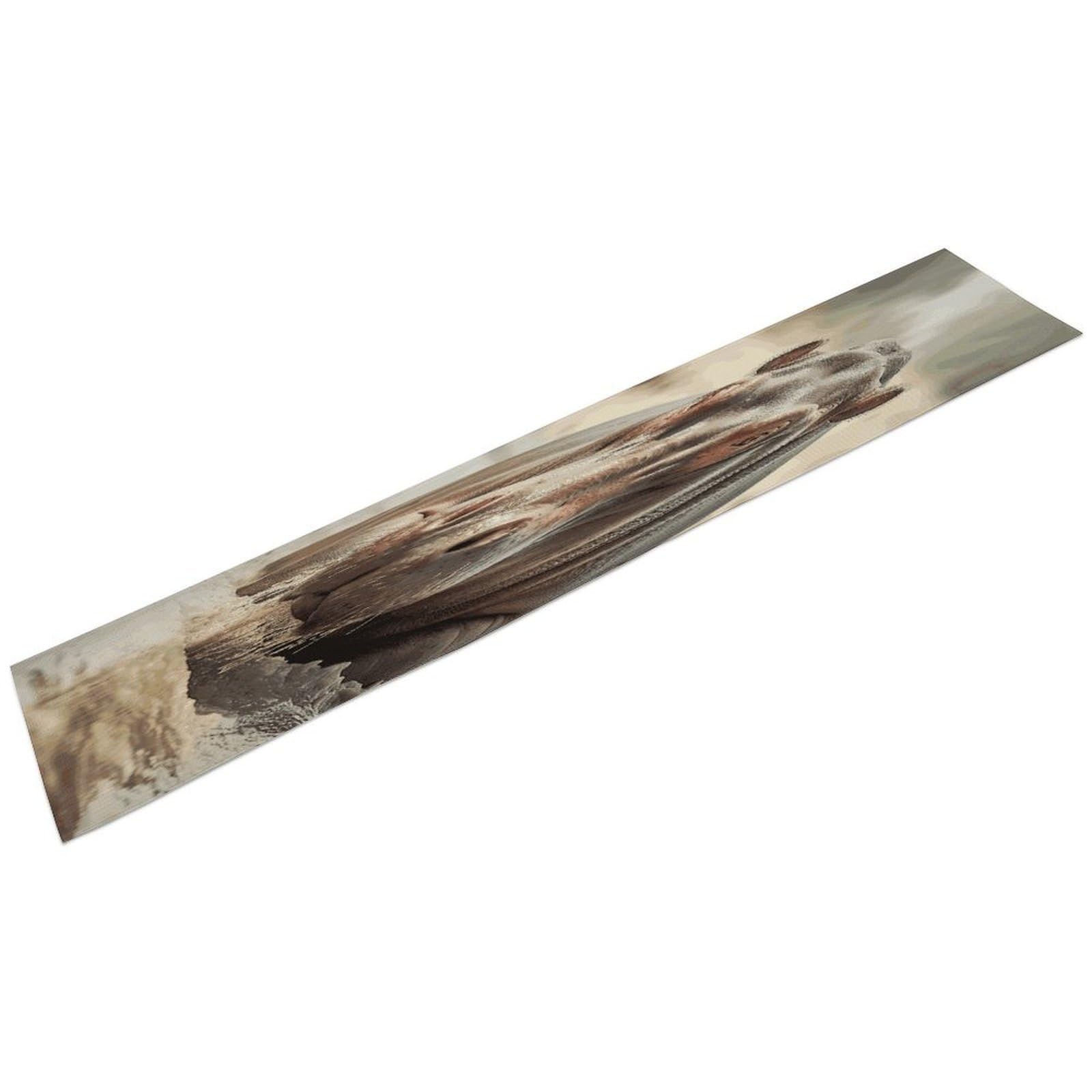 Btcowzrv Style Hippopotamus In Water Linen Table Runner 72.4 Inches Long, Machine Washable Table Runner For Party Kitchen Dining Table Coffee Holiday Party Decor, 13.4"X72.4"
