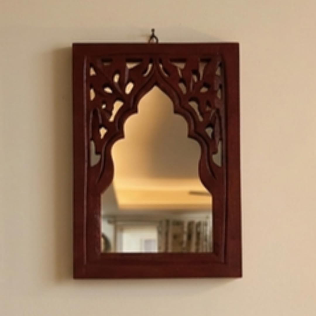 Mughal Jharokha Mirror - Handmade Wooden Wall Art -14