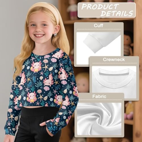 Cute Shirts for Girls Comfy Fall Tops Cropped Design Tees for Kids 5-14 6