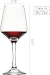 C CREST Ensemble de verres à vin 8, 12oz, Verres sans plomb, transparents et durables