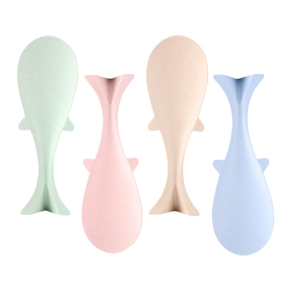 SOLUSTRE 4Pcs Non Stick Rice Spoons Wheat Straw Meal Scoopers Easy to Clean Rice Paddle for Home Kitchen Use Scratch Resistant Utensils Mixed Colors