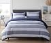 100% Natural Cotton 3 Pieces Duvet Cover Set,1 Duvet Cover 2 Pillow Shams, Hotel Quality,Soft,Breathable,Easy Care (Queen, White&Bule)