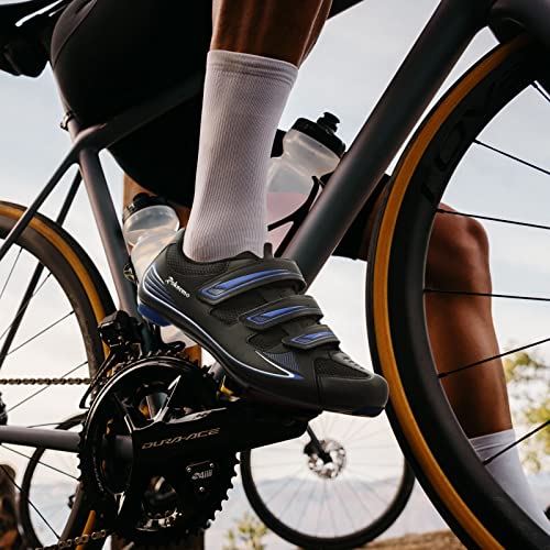 Image of Unisex Cycling Shoes Size 14 Peleton Compatible - Mens Spin Shoes with Look Delta Cleats - Indoor Road Bikes SPD Clips