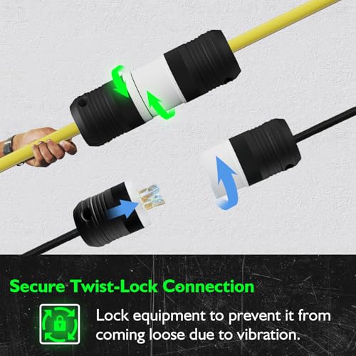 Image of 1 Pack NEMA L5-30P Locking Plug, 30 Amp Generator Replacement Plug 125V 2 Pole 3 Wire Grounding,Twist Lock Adapter Male Plug , Industrial Grade Heavy Duty, UL Listed (E355464)