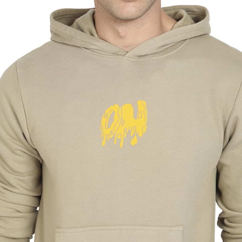 Image of CAHOOT Men's Dark Blue Zip-Front Hoodie with Contrast Drawstring for Casual Wear | Long Sleeve | Hooded Neck | Zipper Closure | Cotton Sweatshirt Crafted with Comfort Fit for Everyday Wear